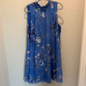 Lane Bryant Blue Dress with Floral Accents